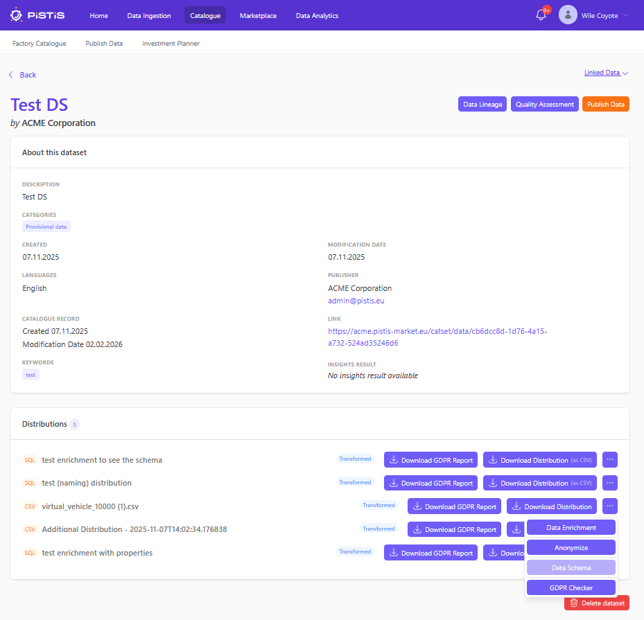 Select a dataset to enrich Select a dataset to enrich