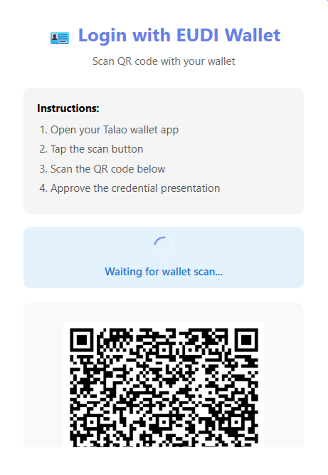 Login with EUDI Wallet Login with EUDI Wallet
