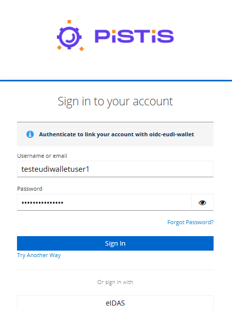 Link account with EUDI Wallet Link account with EUDI Wallet