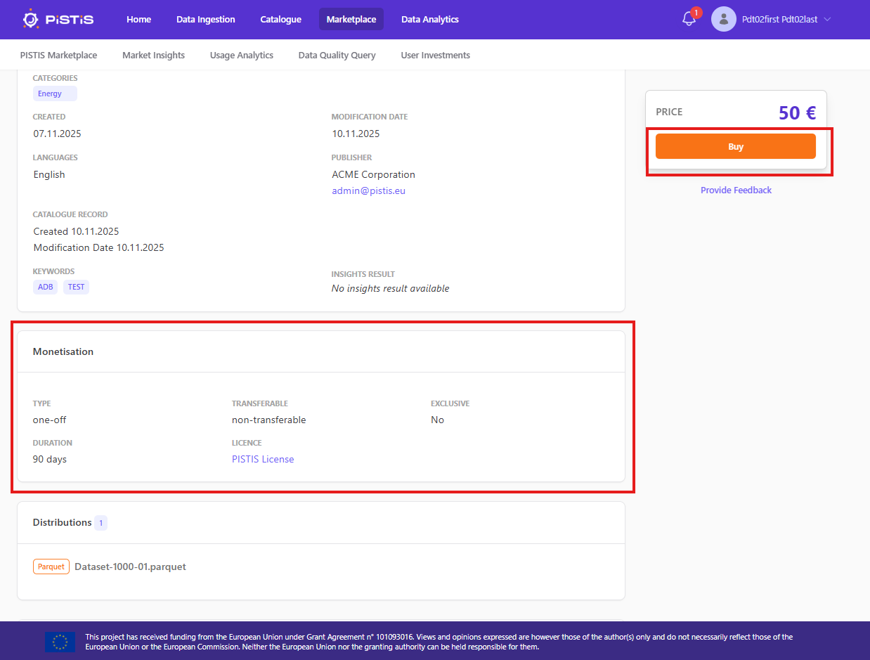 Offer Information Select a dataset