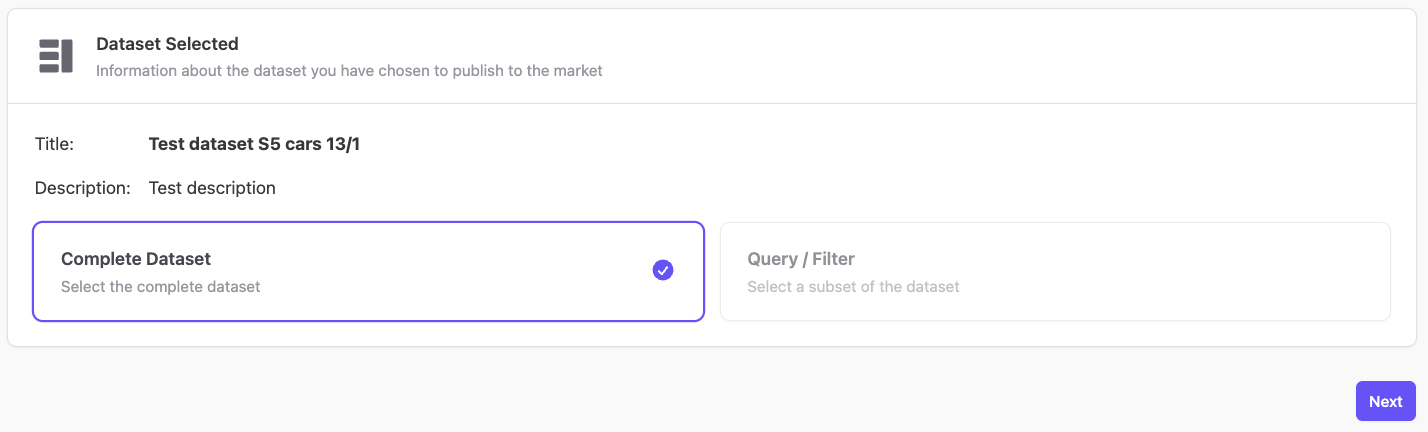 Selected Dataset The details of your selected dataset